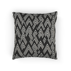 Carbon Fiber Ikat Modern Boho Woven Pillow front