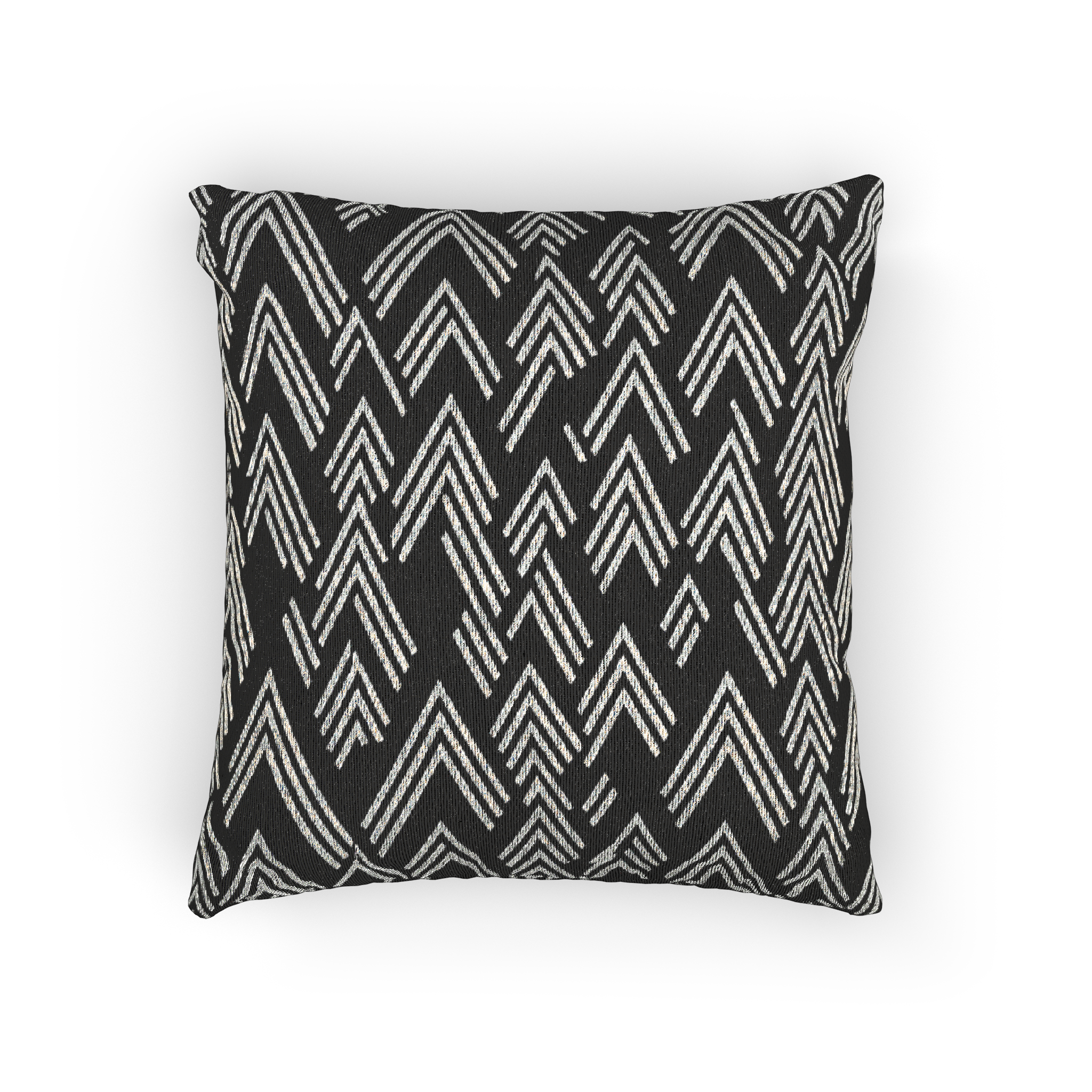 Carbon Fiber Ikat Modern Boho Woven Pillow front