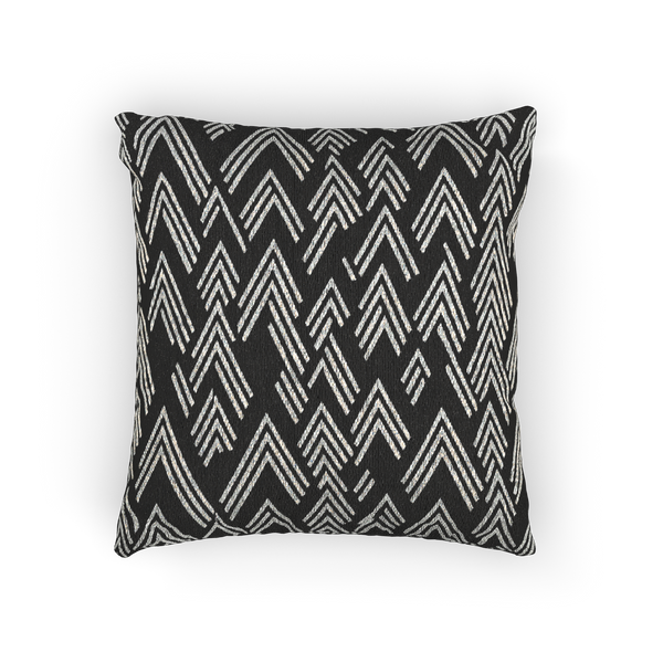 Carbon Fiber Ikat Modern Boho Woven Pillow front