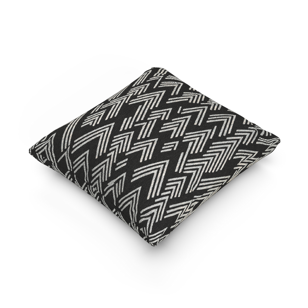 Carbon Fiber Ikat Modern Boho Woven Pillow side 