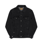 Classic black denim Trucker Jacket Activewear, this piece features the signature Freebrd embroidered logo, small on right sleeve and functional chest pockets
