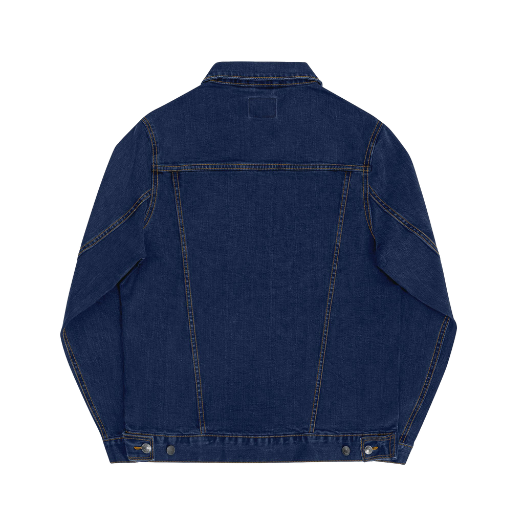 Classic denim Trucker Jacket Activewear, this apparel features silver waistline button closures