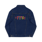 Freebrd Retro Logo Embroidered on Back of Classic Denim Trucker Jacket 
