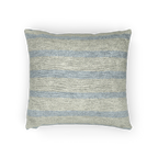 Coastal Danish Blue Off White Woven Stripe Pillow horizontal 