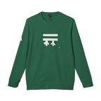 Collegiate Green Adidas sweatshirt with Freebrd white logo center front of sweatshirt with white Adidas logo on right sleeve 