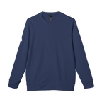 Collegiate Navy Blue Adidas sweatshirt with white Adidas logo on right sleeve