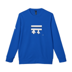 Collegiate royal Blue Adidas sweatshirt with Freebrd white logo center front of sweatshirt with white Adidas logo on right sleeve