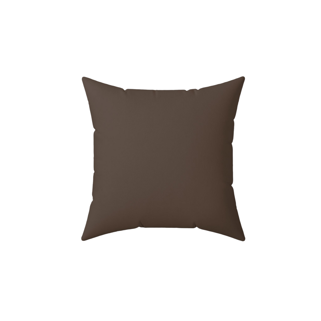 Country Brown Faux Suede Square Pillow Front