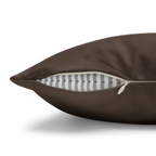 Country Brown Faux Suede Square Pillowcase zipper