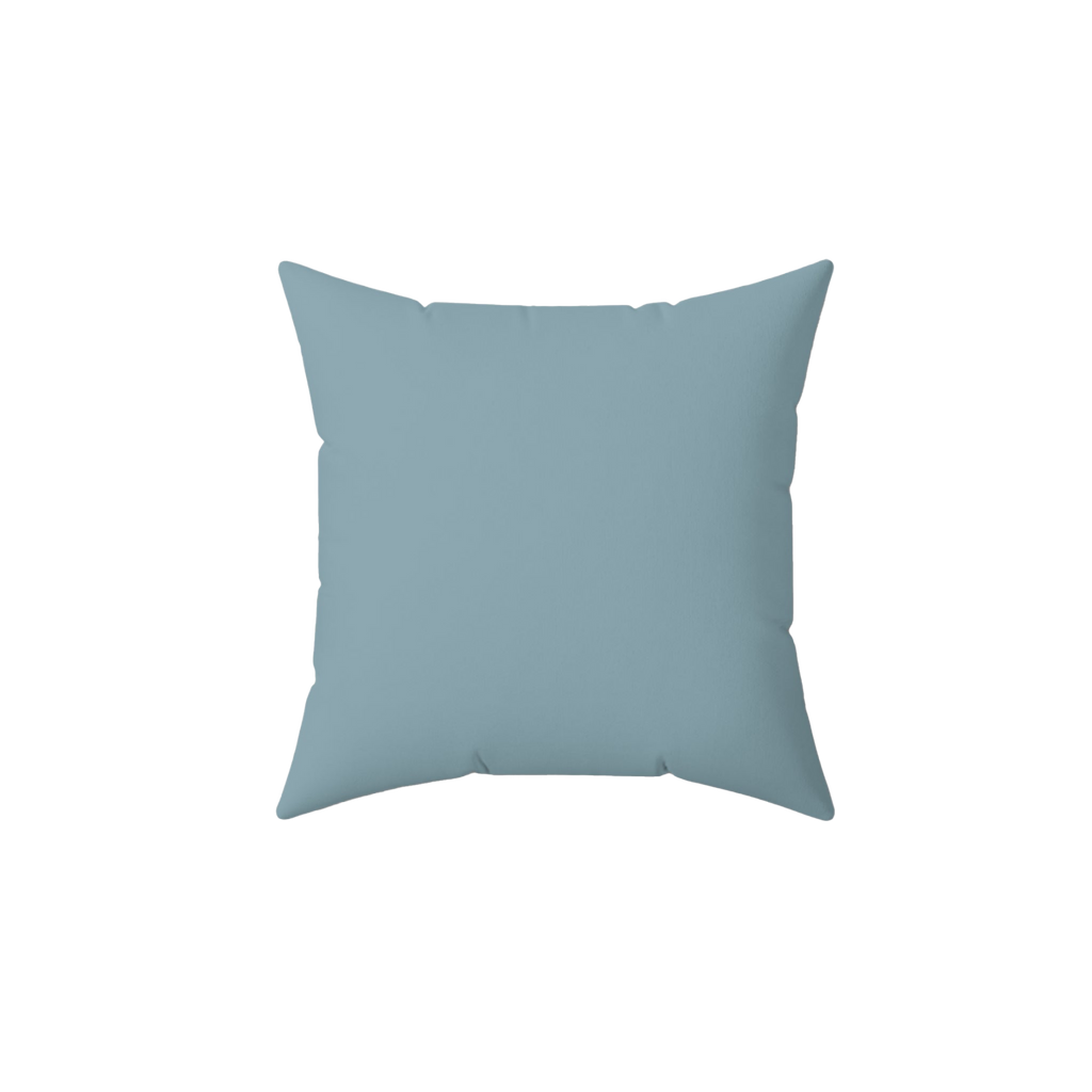 Danish Blue Faux Suede Square Pillow front 