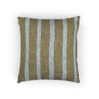 Danish Blue Dark Neutral Wood Striped Woven Pillow Front