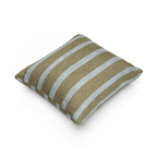 Danish Blue Dark Neutral Wood Striped Woven Pillow side