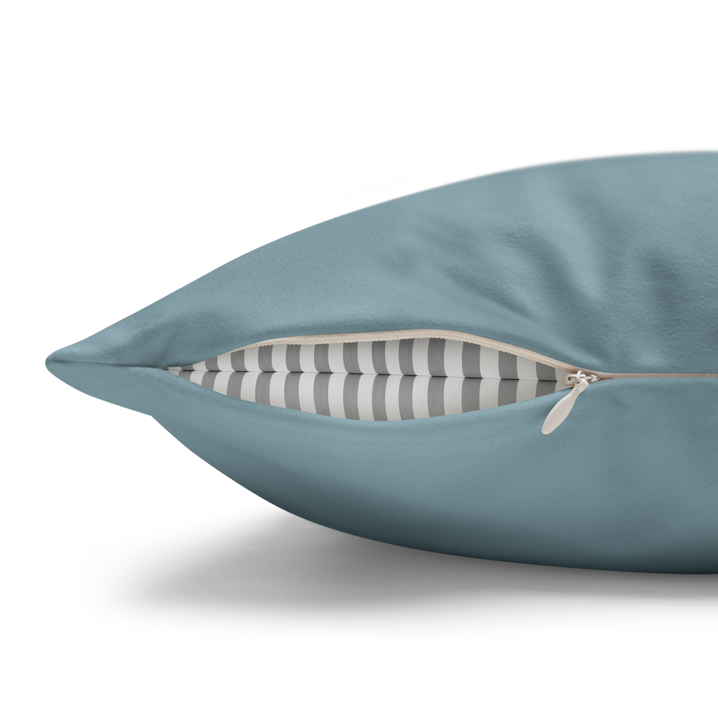 Danish Blue Luxury Faux Suede Pillowcase zipper 