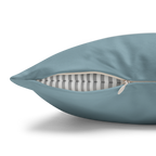 Danish Blue Luxury Faux Suede Pillowcase zipper 