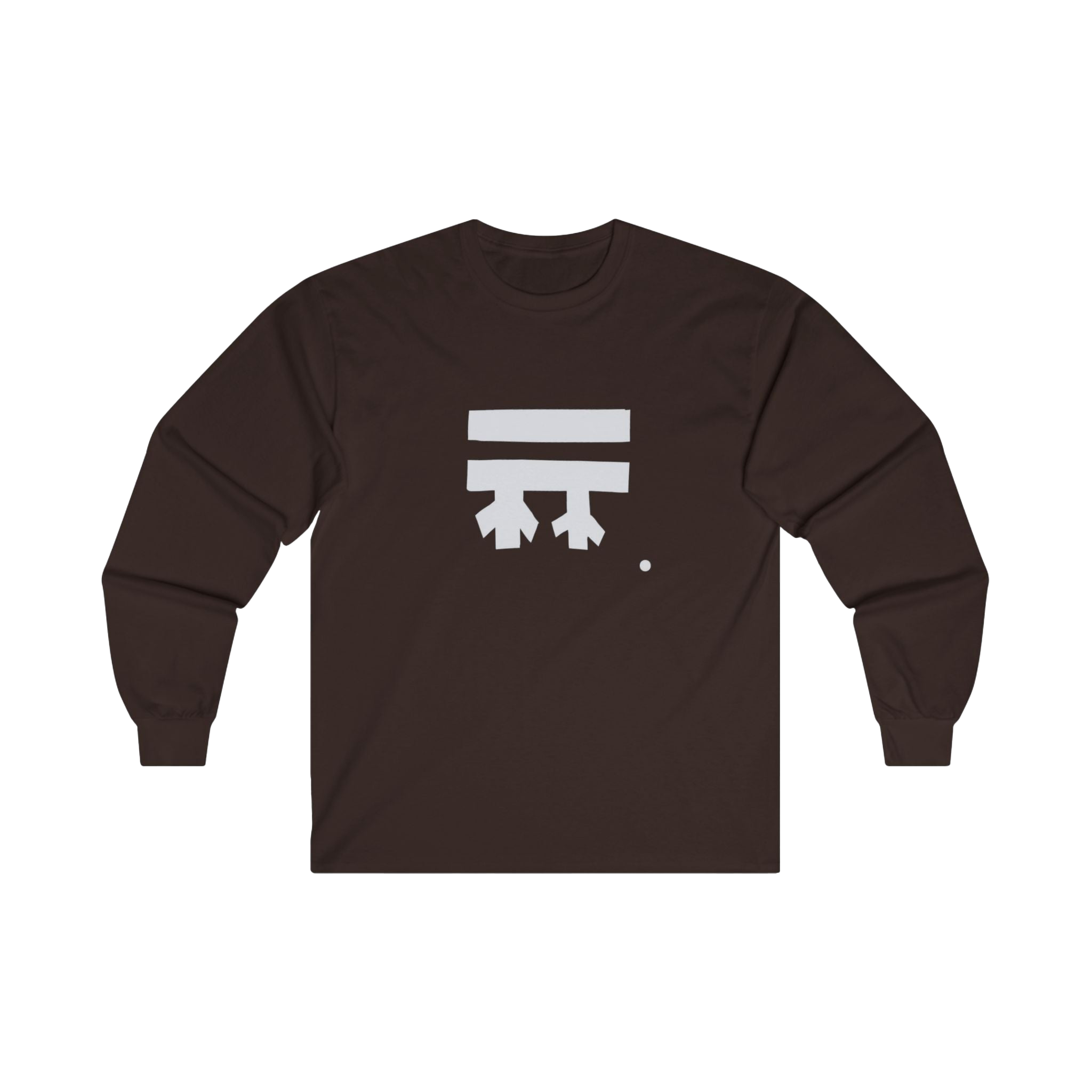 Dark Chocolate long-sleeve shirt with a white Freebrd logo 