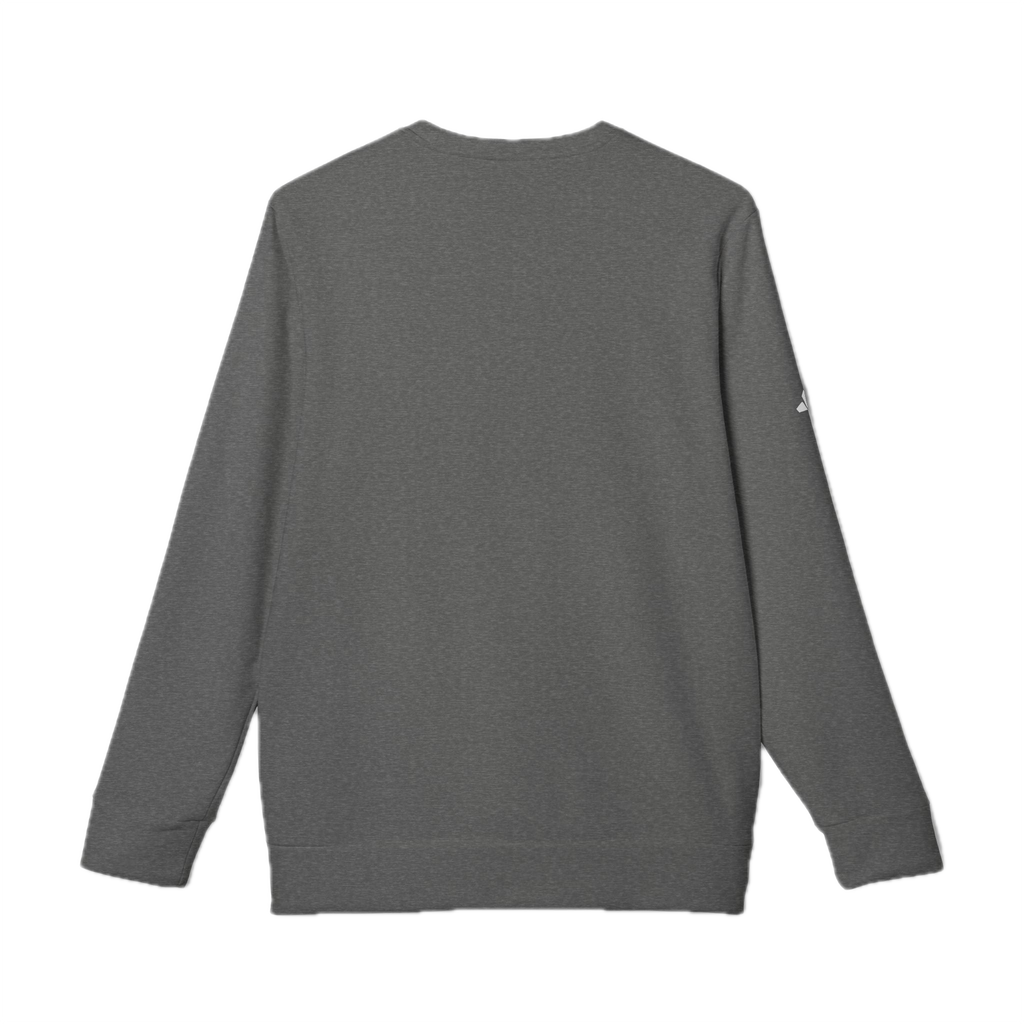 Adidas dark greay heather crew neck, back
