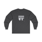 Dark heather long-sleeve shirt with a white Freebrd logo 