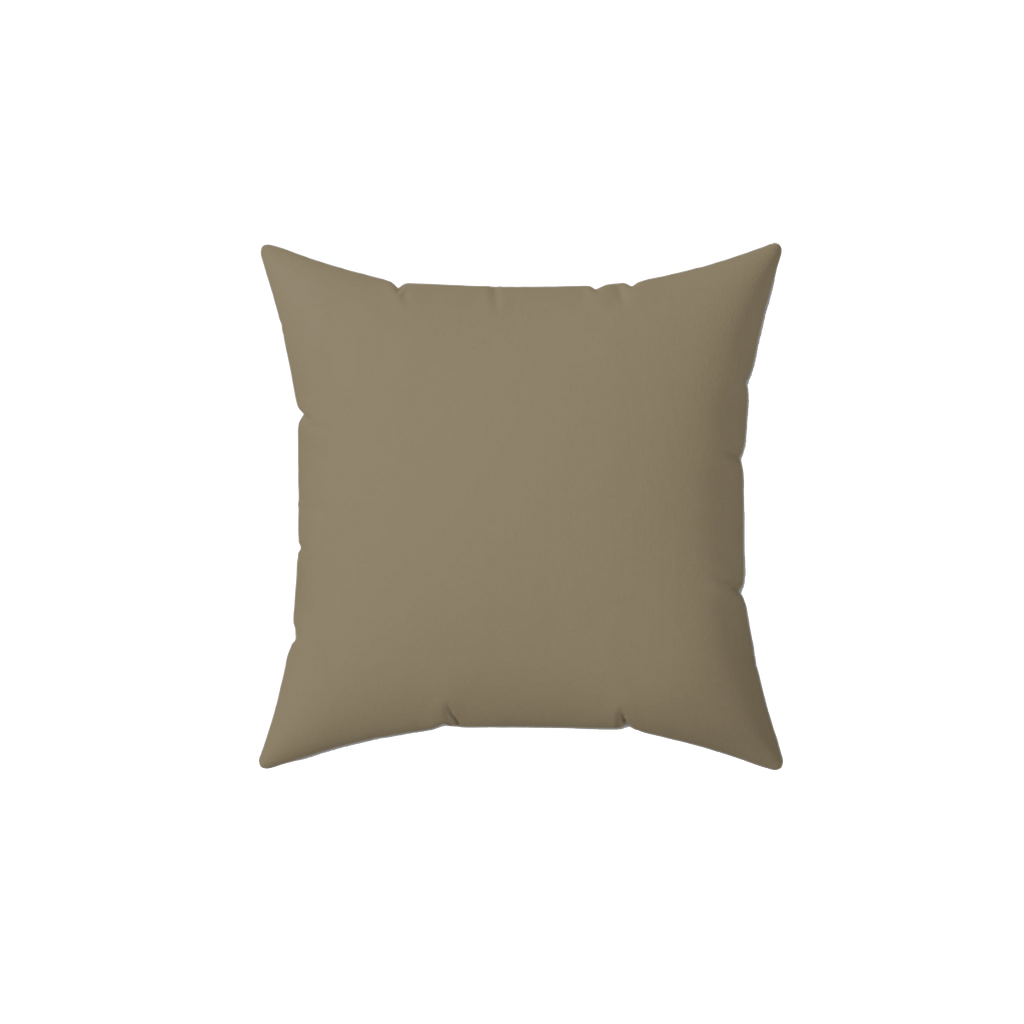 Dark neutral wood faux suede pillow back 