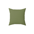 Dark sage faux suede square pillow front