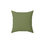 Dark sage faux suede square pillow front
