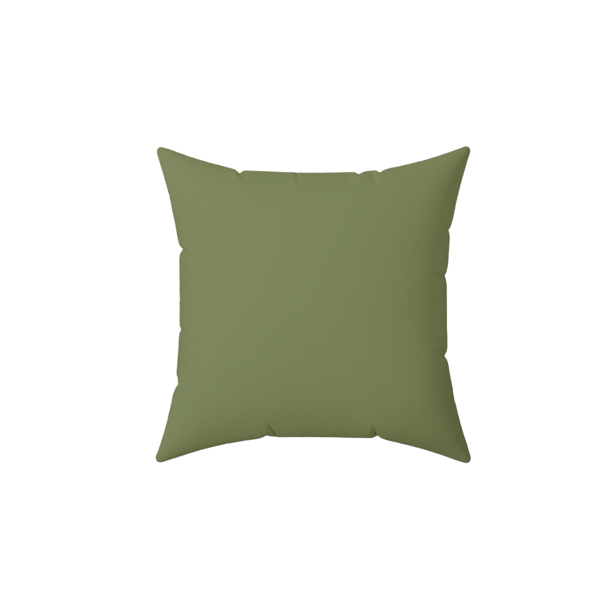 Dark sage faux suede square pillow front