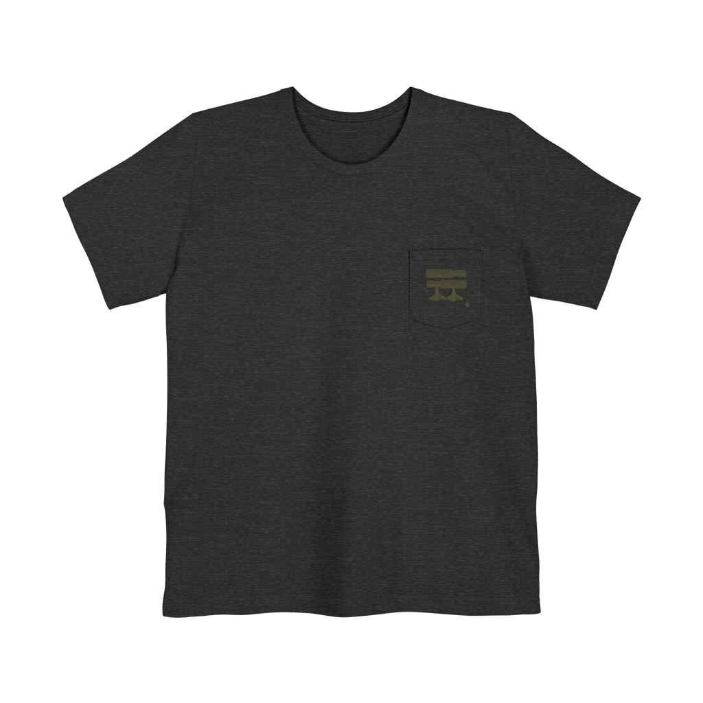 Dark Grey Heather Old Skool Camo Duck Hunting Retriever Classic Pocket T-Shirt Front 