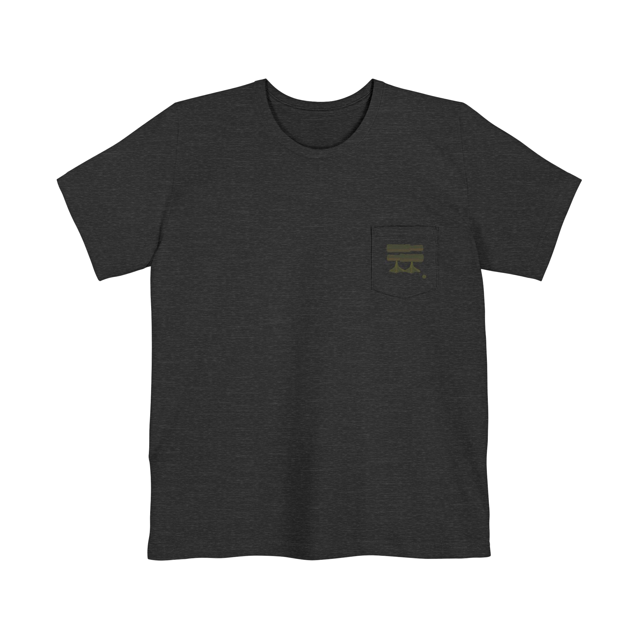 Dark Grey Heather Old Skool Camo Duck Hunting Retriever Classic Pocket T-Shirt Front 