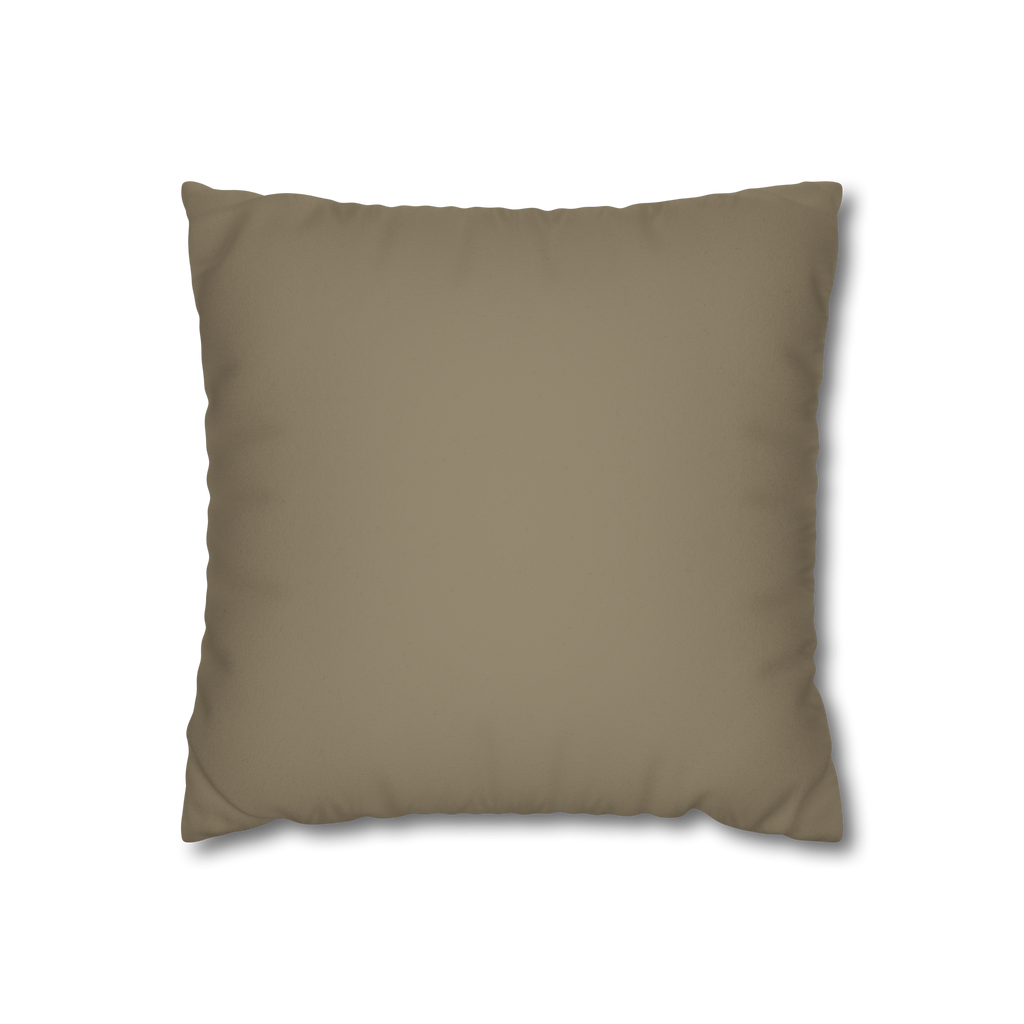 Dark Neutral Wood Taupe Faux Suede Square Pillowcase