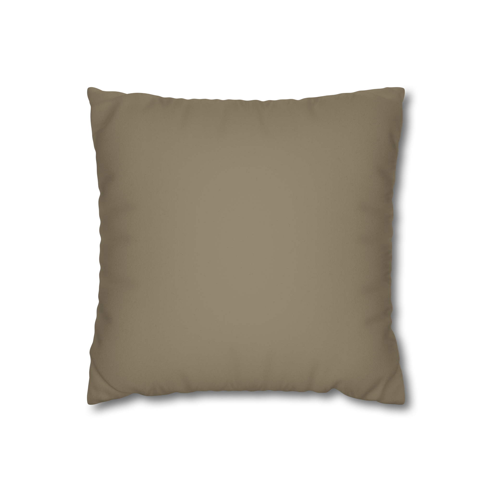 Dark Neutral Wood Taupe Faux Suede Square Pillowcase