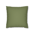 Dark sage suede pillow, front