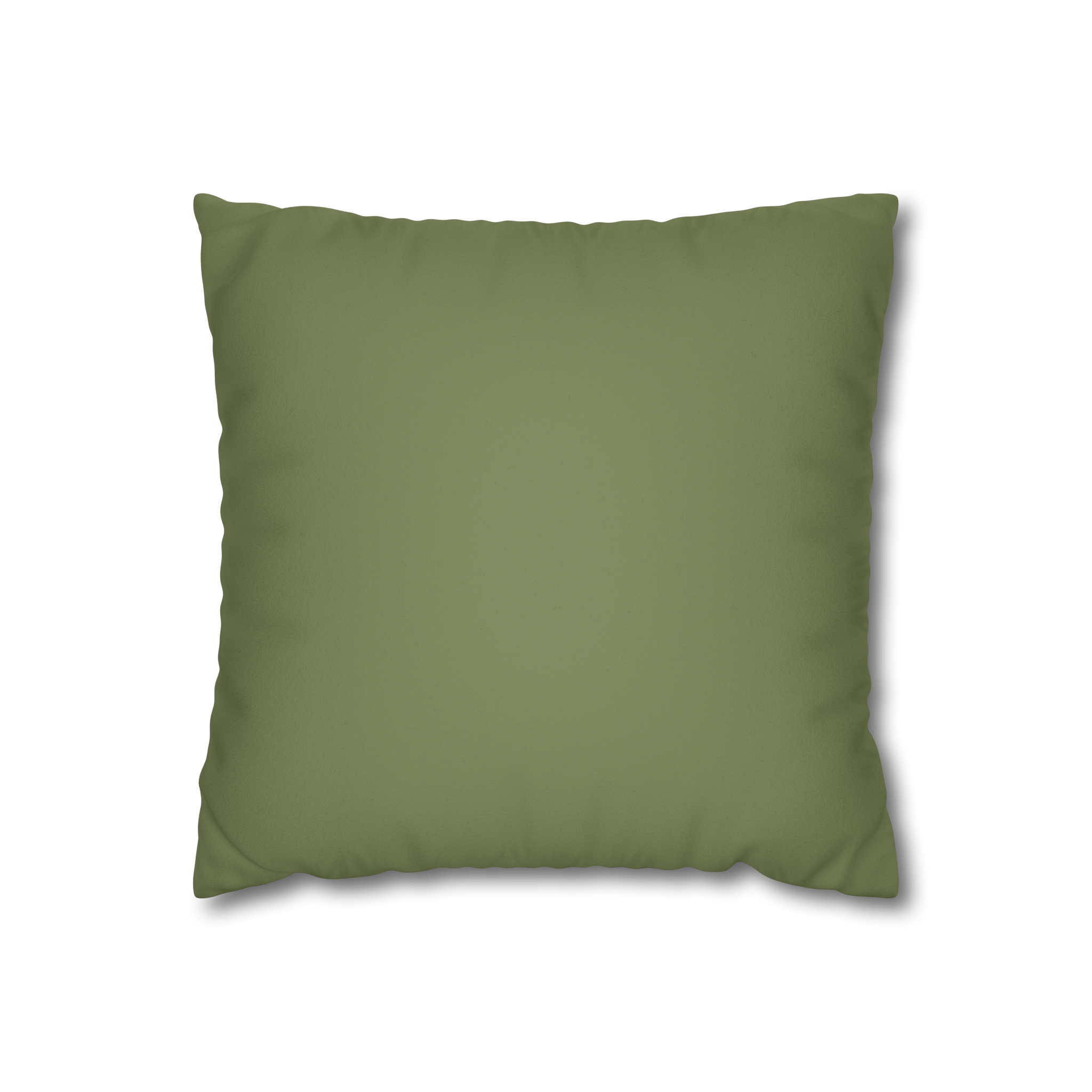 Dark sage suede pillow, front