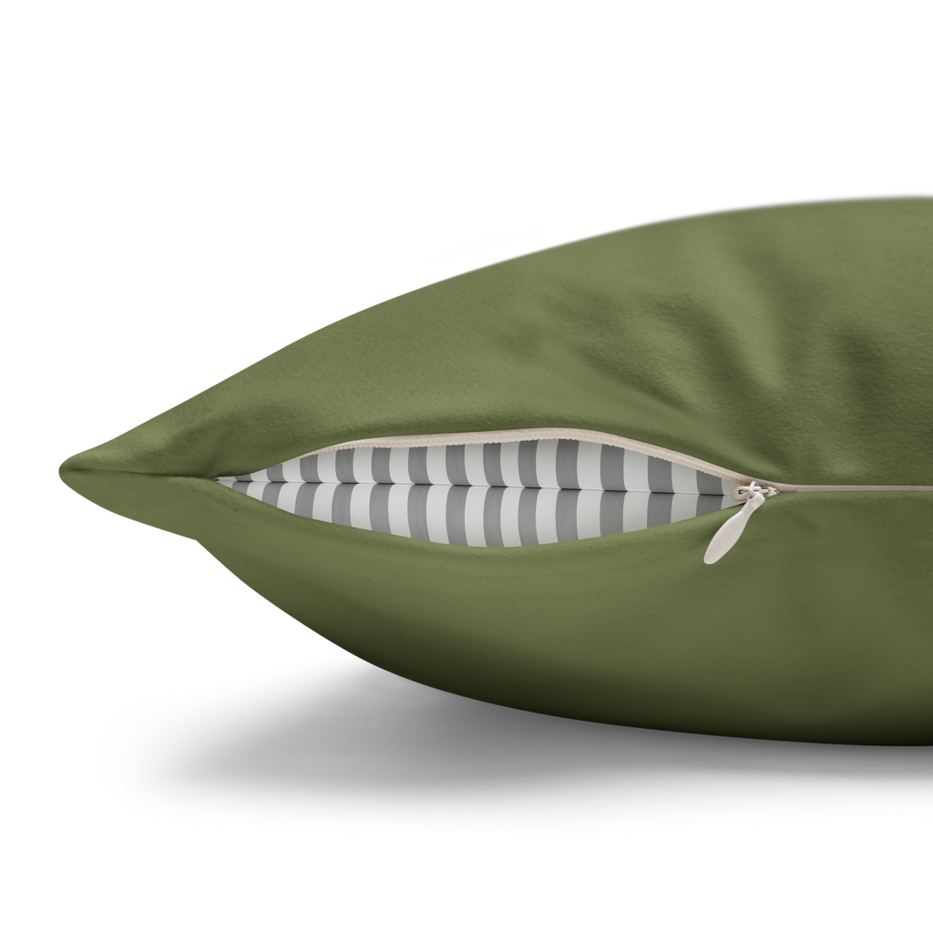 Dark sage suede pillowcase zipper