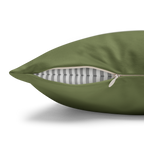 Dark sage suede pillowcase zipper