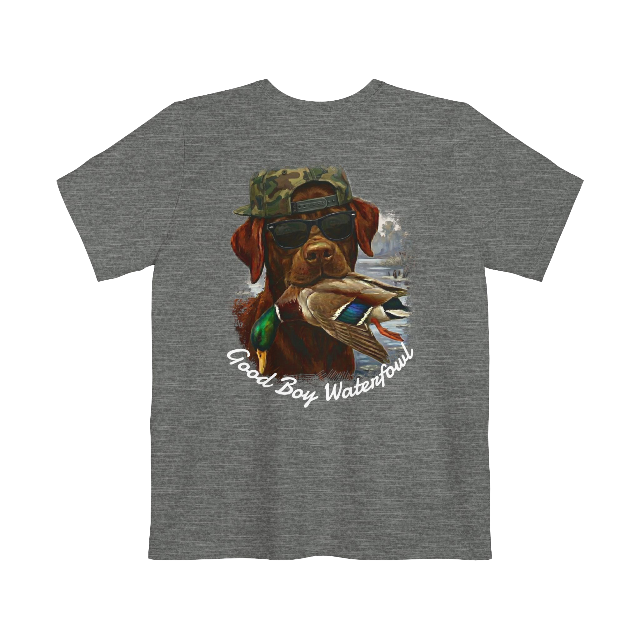 Deep Heather Old Skool Camo Duck Hunting Retriever Classic Pocket T-Shirt Back 