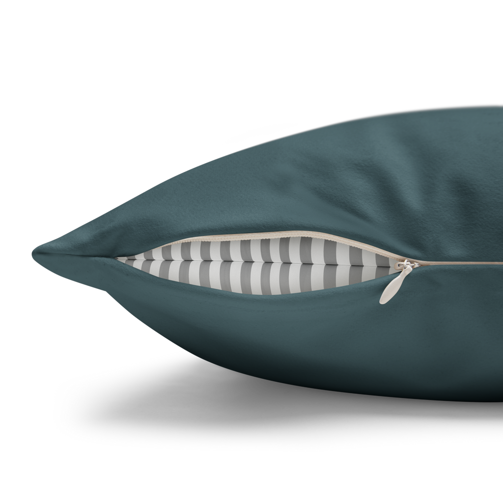 Deep Space Sparkle Teal Faux Suede Square Pillowcase zipper