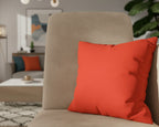 Dragon Fire Faux Suede Square Pillow in a living room lounge area