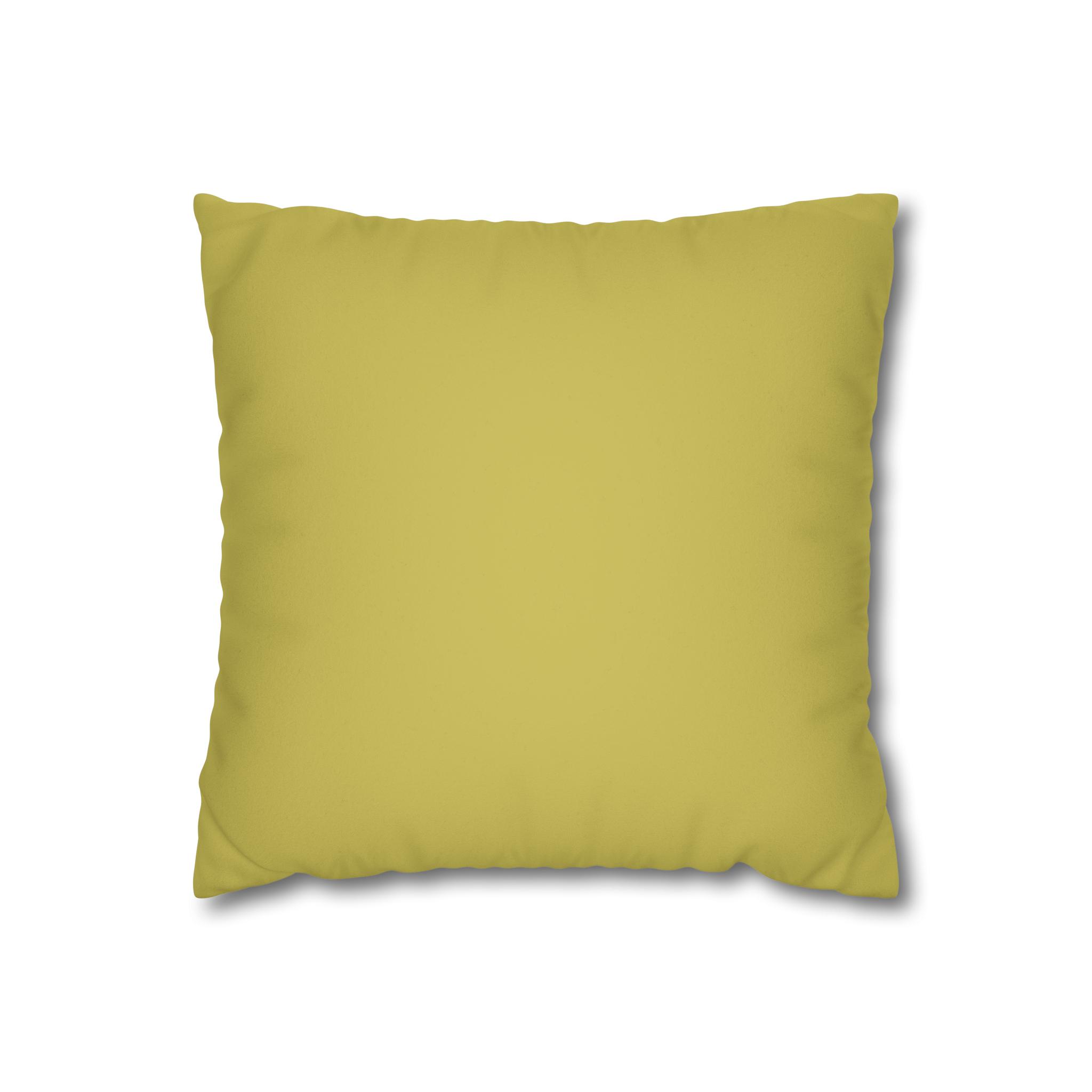 Dull Gold Yellow Faux Suede Square Pillow