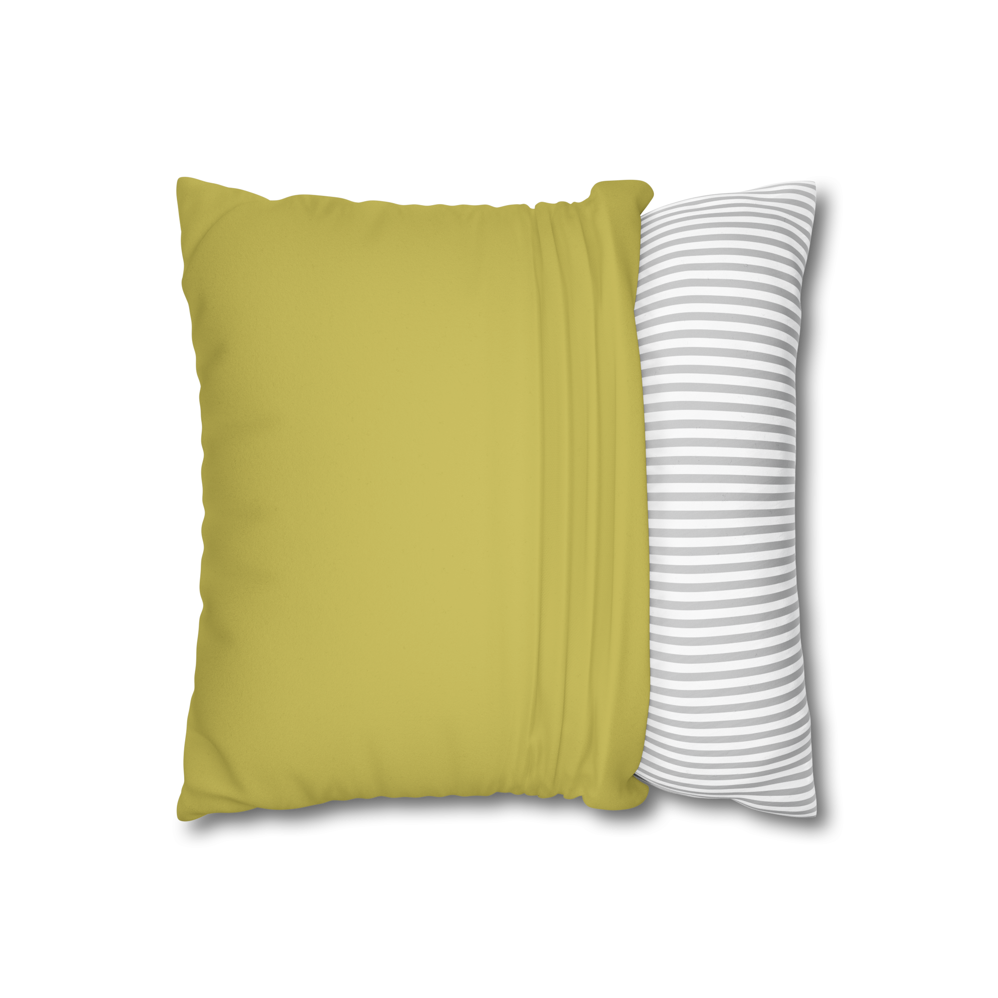 Dull Gold Yellow Faux Suede Square Pillowcase