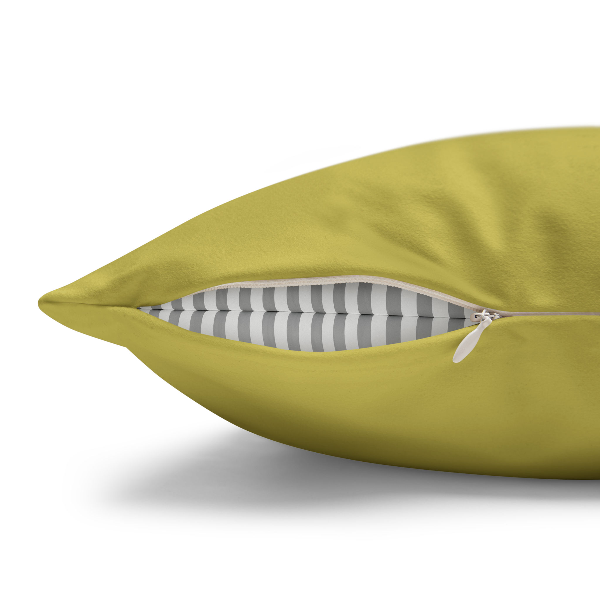 Dull Gold Yellow Faux Suede Square Pillowcase zipper