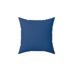 Elegant Blue Faux Suede Square Pillow Back