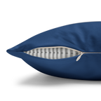 Elegant Blue Luxury Faux Suede Square Pillowcase zipper 