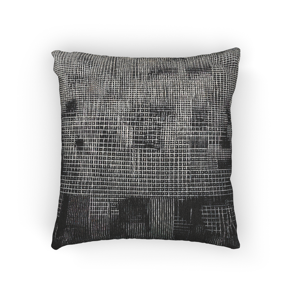 Faded Geometric Net Patterned Woven Pillow vertical front