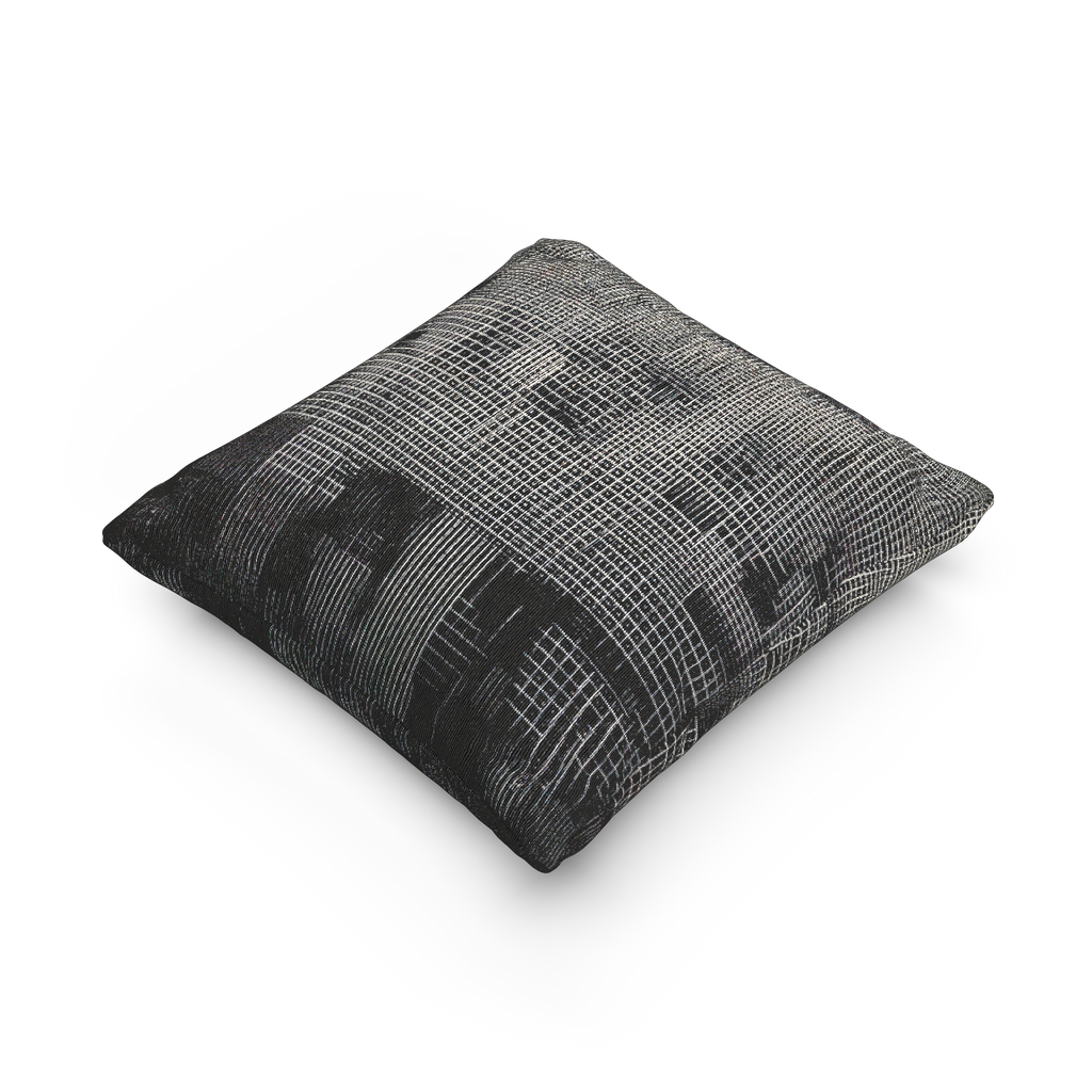 Faded Geometric Net Patterned Woven Pillow side