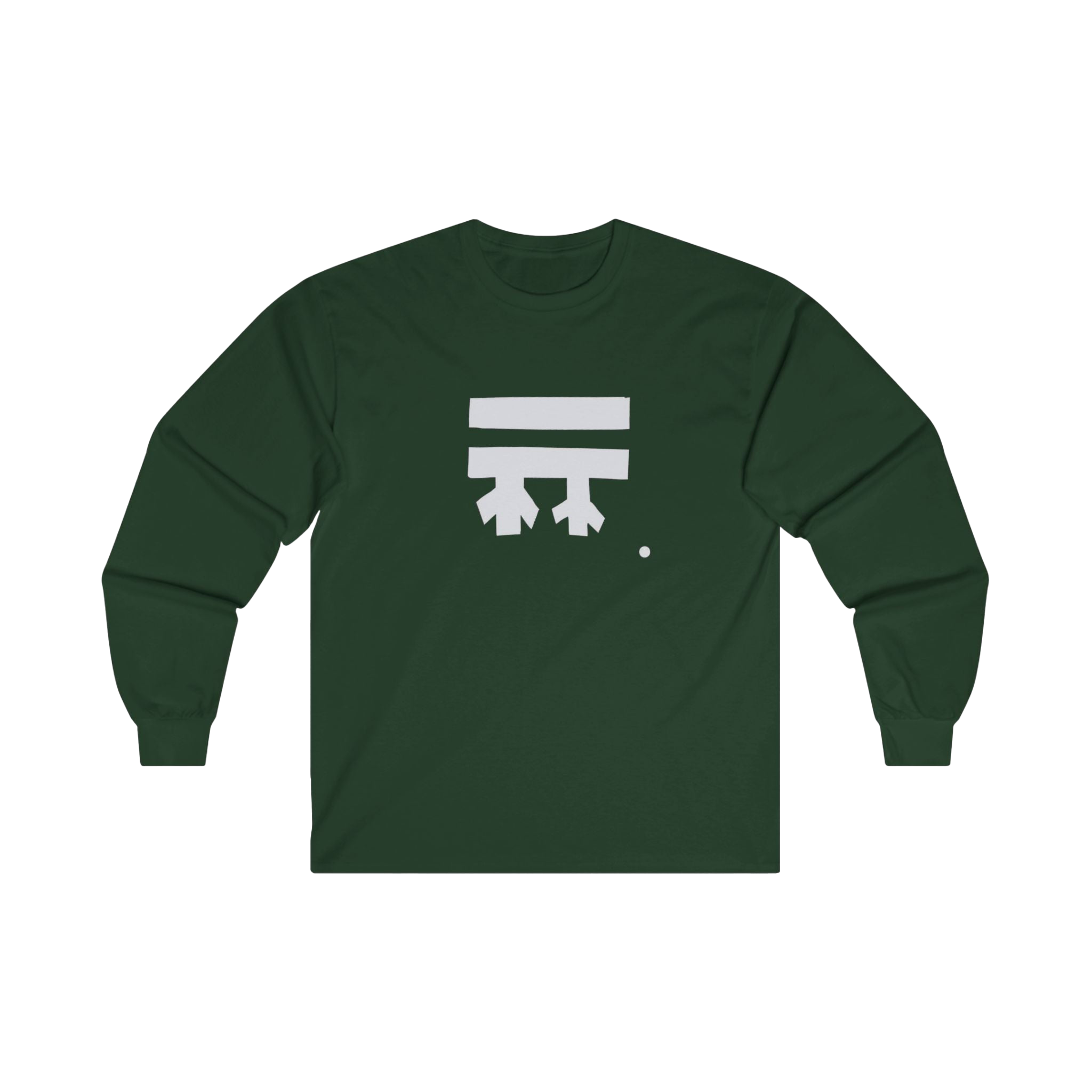 Forest Green long-sleeve shirt with a white Freebrd logo 