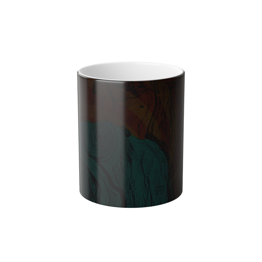 Freebrd Abstract Art Color Changing Mug 
that displays solid black when the cup is cold 