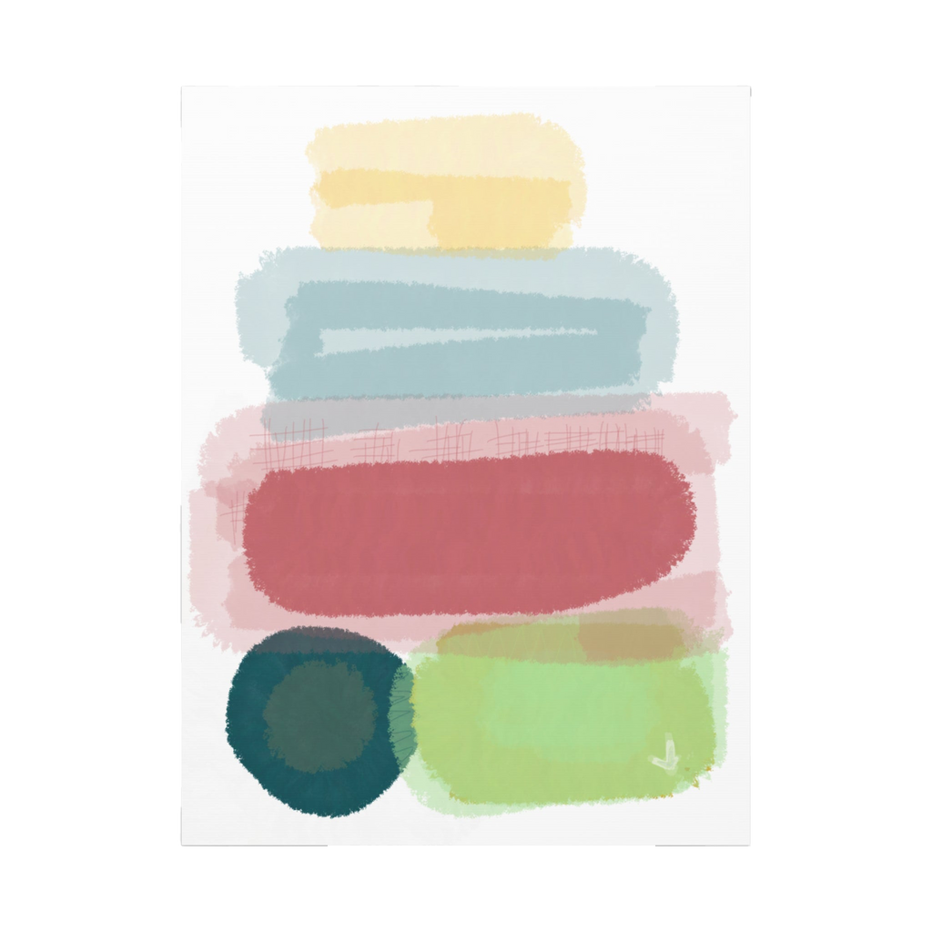 30''x 40'' Freebrd "Geo Req" Modern Pastel Minimalist Wall Art on a 1.25 inch thick canvas