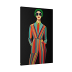 Freebrd "Retro Fashionista Chic Portrait" Vector Mod Pop Art design on a 24" x 36" (Vertical) 1.25" inch thick canvas