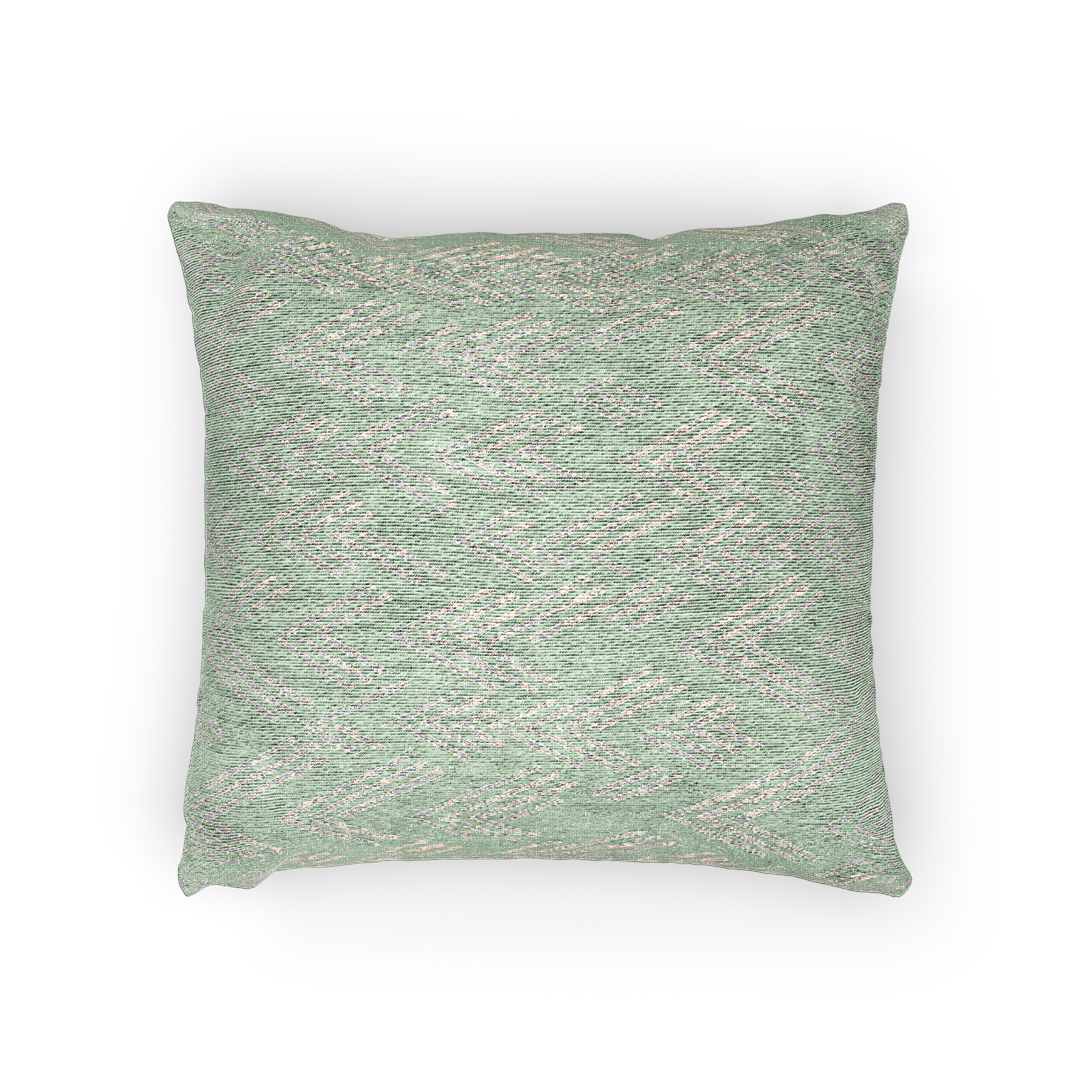 Fresh Green Mint Boho Ikat Woven Pillow horizontal 