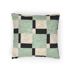 Fresh Green Carbon Floater Checker Woven Pillow horizontal