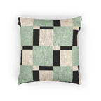 Fresh Green Carbon Floater Checker Woven Pillow Front